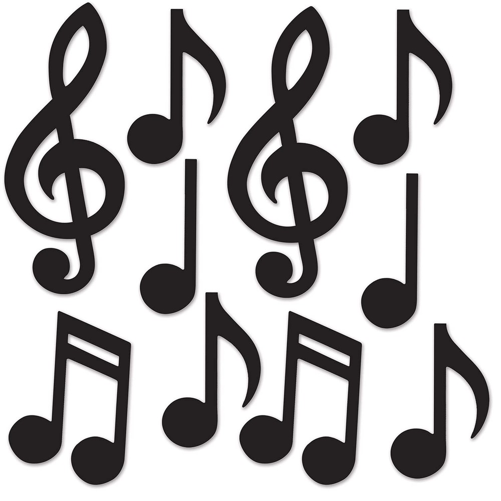 Beistle 54735-BK Mini Musical Notes Silhouettes (10 Pack), 5.5″-10.25″, Black