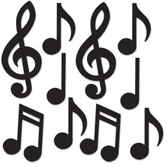 Beistle 54735-BK Mini Musical Notes Silhouettes (10 Pack), 5.5″-10.25″, Black