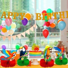 Parrot Honeycomb Centerpieces 11Pcs Tropical Bird Party Table Centerpieces Bi…