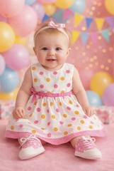 Polka Dot Theme Centerpiece For Baby Shower, Birthday, Keepsake Outfit-Unique