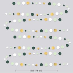 46 Ft Sage Green Gold Party Decorations Polka Dots Garlands – A0186