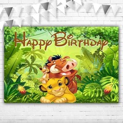 Lion King Simba Backdrop Happy Birthday Banner Baby Shower Photo Background