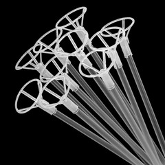 RUBFAC 50Pcs Balloon Sticks with Cups, 16In Clear Bobo Balloon Holders Large and