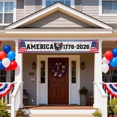 250th Anniversary Banner, 17762026 USA Patriotic Outdoor Sign, 4th of July Ho…