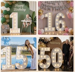 Marquee Numbers 20 Birthday Decorations: 4FT Tall Large Light Up Numbers 20