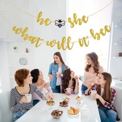 Halodete He or She What Will it Bee Banner, Bumble Bee Boy or Girl, Baby Show…