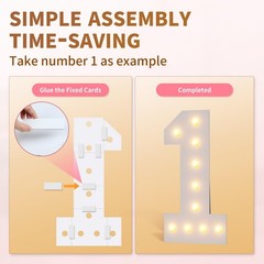 Light Up 21 Marquee Numbers 4ft Foam Board Kit – Birthday Party Decor, DIY Assem