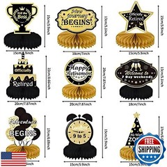 9PCS Retirement Party Decorations, KSKSPE Retirement Centerpieces for Table,B