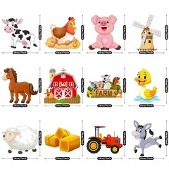 30 Farm Animal Hanging Decorations – Barnyard Party Supplies, Swirls & Cutouts