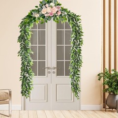 Artificial Italian Ruscus Vines, 3Pcs/75 Silk Vine Garland with Green Leaves,