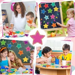 108 PCS 5.5 Inch Confetti Star Cutouts, Large Paper Stars, Assorted Colors