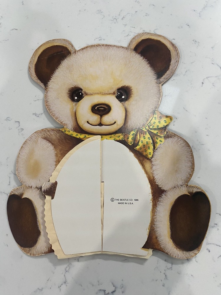VTG 1982 Beistle Co USA Teddy Bear Die Cut Party Decor Honeycomb Baby Shower
