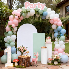 Pastel Blue Green Pink White Balloons, Muted Rainbow Dusty Pink Blue Sage Green