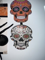 Lot Of Halloween Decorations For Party/Craft Spiders, Sugar Skulls, Ribbon, Bats