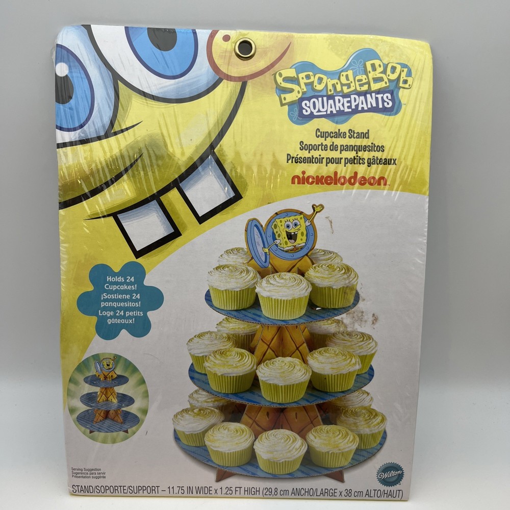 SpongeBob SquarePants Cupcake Stand Holds 24 Birthday Wilton Nickelodeon NIP