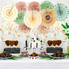 Birthday Decorations for Women, Sage Green Blush Pink Beige Party Decorations –