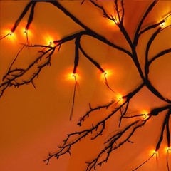 [8 Modes & Timer 6Ft 54 LED Willow Vine Twig Garland with 6FT-Orange, Orange