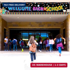 Large Welcome Back to School Banner 120×20 Inch, Back To School Decorations Back