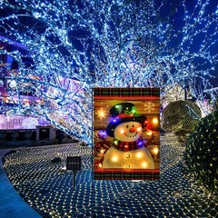 Merry Christmas LED Garden Flag Outside Christmas Flag Holiday Winter Outdoor JQ