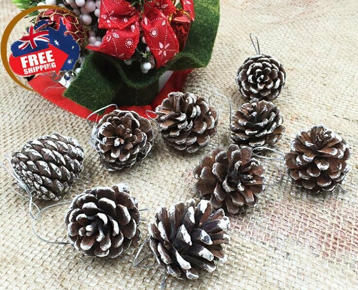 18 Christmas Natural Pine Cones Xmas Tree Hanging Home Decoration Ornament Gifts