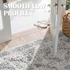 3×15 Washable Hallway Runner Rug – Vintage Kitchen 3×15, Distressed Grey