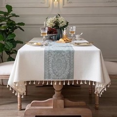 Pahajim Rectangular Cotton Linen Tablecloths Farmhouse Outdoor Table Cover