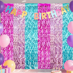 Glow in the Dark Party Supplies, 4Pcs 3.3X6.6 Feet Neon Party Decorations, Fluor