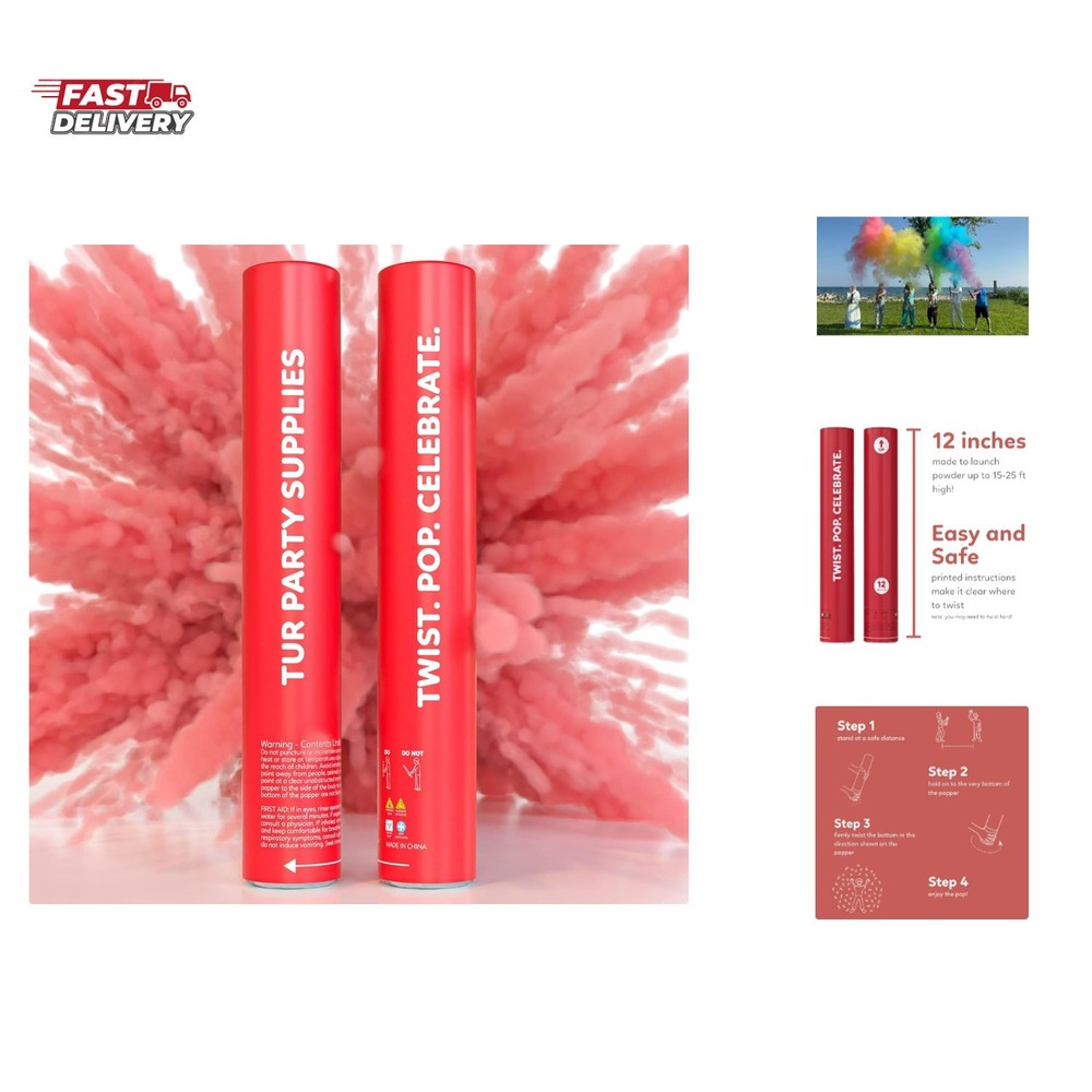 Red Powder Cannons Smoke Bombs Biodegradable Poppers | 2 Pack | Launch 25 ft …