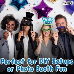 66-Piece Multicolor Photo Booth Props Kit for Unforgettable Party Moments