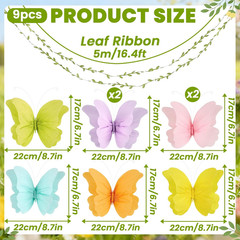 3D Hanging Butterfly Decorations, Colorful Butterfly Birthday Party Decorations,