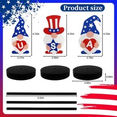 3 PCS Creative Table Holder Decor,4th of July Decorations,Gnome Table Decorat…
