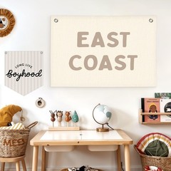 Coastal Nursery Boho Room Decor,Vintage East Coast wall art Banner, Coastal C…