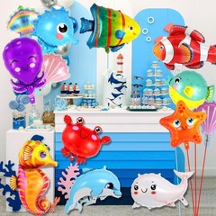 16 Pcs Ocean Animal Balloons, Under The Sea Balloons, Fish Lobster Octopus St…