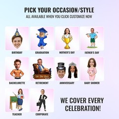 Personalized Plastic Straws- Custom Face Cutout Party Decor Accessories Upload