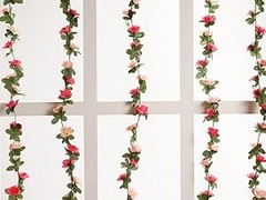 2Pcs 16.4Ft Flower Garland Artificial Rose Vines for Bedroom, Cute Fake Hanging