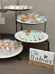 Handmade Baby Shower Tabletop Decorations for Twin Boys