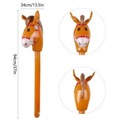 12PCS Inflatable Stick Horse,Blow Up Horse Head on Stick Pony Costume Western…