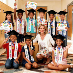 4Pcs 5Th Graduation Decorations 2026, 5Th Grade Graduation Stole Sash, Cap, Meda