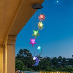 Tryme Solar Wind Chimes with Sun Moon Star Color Changing Windchimes, Outdoor…