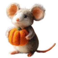 Handmade Wool Felt Mouse Figurine 2CUnique Halloween Gift Hot-