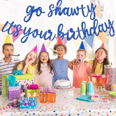 BEISHIDA Go Shawty It’s Your Birthday Banner NO DIY 11.4 feet by 1 inch, Blue