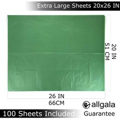 Colored Crepe Paper Gift Wrapping Packaging Green 20×26 Inch 100 Sheets