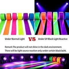 6 Rolls 600 Feet Neon Crepe Paper Streamers, UV Black Light Reactive