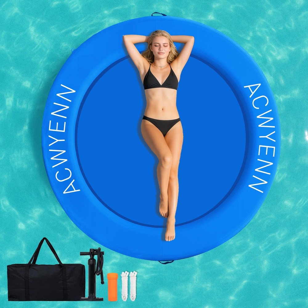 ACWYENN 6/8/10/12FT Inflatable Water Hammock Lake Floats for Adults Round Flo…