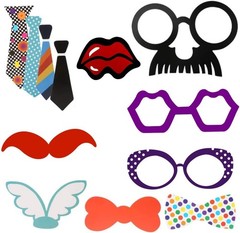 89-Piece Photo Booth Props Set Funny Selfie Props Sticks for Party Wedding Birth