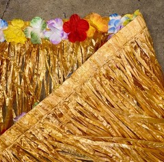 Luau Tiki Hut Decor 4 Lei 20”, 30+ Feet Grass Skirt Border NWOT & Storage Bag