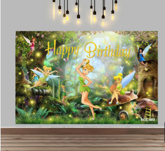 Enchanted Tinkerbell Backdrop Birthday Party Supplies Fairy Photo Background