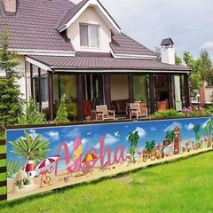 Hawaiian Banner 19.68x118inch Luau Hawaiian Party Decorations Tropical Beach