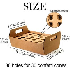 Wedding Confetti Cone Stand – 30pieces of Cone Papers and 30Holes for 30 Conf…