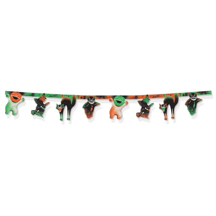 Beistle Vintage Halloween 7ft Jointed Party Streamer Pumpkin Ghost Cat Witch